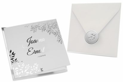 Zaproszenia ślubne – eleganckie glamour biało złote ZSZ025