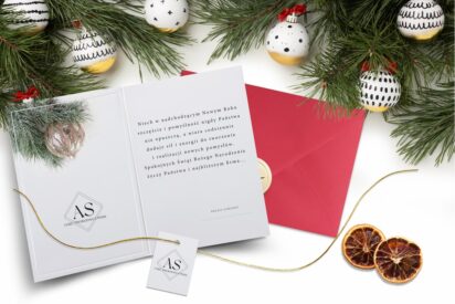 Firmowe biznesowe złote eleganckie  kartki świąteczne dla firm ZB04