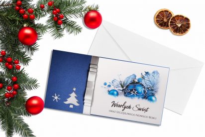 Firmowe biznesowe eleganckie kartka świąteczna dla firm ZB17