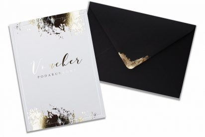 Voucher Bon podarunkowy – Karta podarunkowa upominkowa złota srebrna VZ01