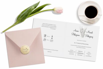 Zaproszenia ślubne – minimalistyczne kwadratowe glamour ZSZ065