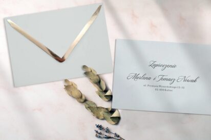 Zaproszenia ślubne minimalistyczne złote ZSM01
