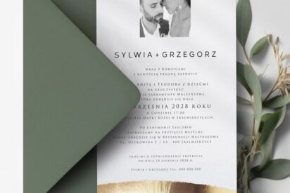 ZAPROSZENIA ŚLUBNE / MINIMALISTYCZNE / BIAŁE / ZSMD01-Ah2
