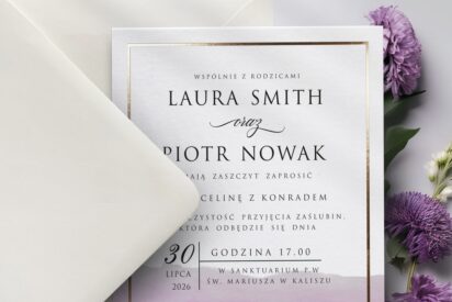 ZAPROSZENIA ŚLUBNE / MINIMALISTYCZNE / multicolor / ZSM08-AH1