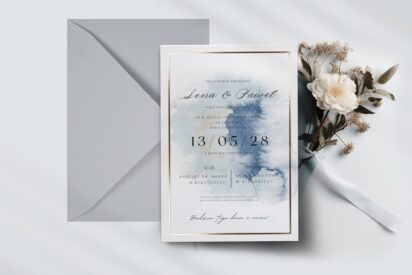 ZAPROSZENIA ŚLUBNE / MINIMALISTYCZNE / multicolor / ZSM08-ah5