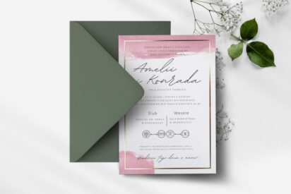 ZAPROSZENIA ŚLUBNE / MINIMALISTYCZNE / multicolor / ZSM08-ah6