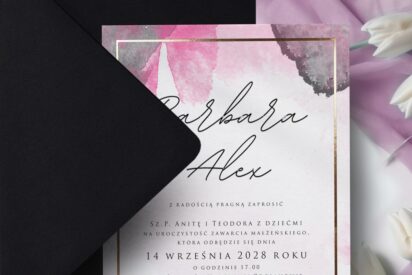 ZAPROSZENIA ŚLUBNE / MINIMALISTYCZNE / multicolor / ZSM08-ah7