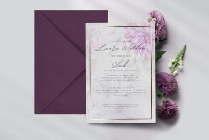 ZAPROSZENIA ŚLUBNE / MINIMALISTYCZNE / multicolor / ZSM08-ah44
