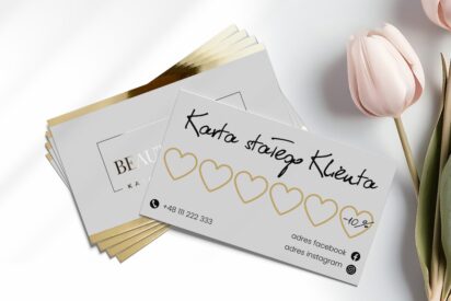 Terminarz / KARTA / Beauty / logo złote / złocone / tf1-AH6