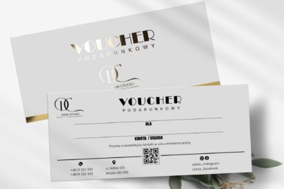 VOUCHERY PODARUNKOWE dl / Beauty / logo złote / złocone / DL1-AH1