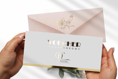 VOUCHERY PODARUNKOWE dl / Beauty / logo złote / złocone / DL1-AH1