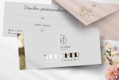 VOUCHERY PODARUNKOWE / DL / BONY / Beauty / logo złote / DL1-AH3