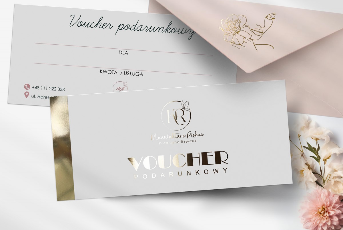 VOUCHERY PODARUNKOWE / DL / BONY / Beauty / logo złote / DL1-AH3