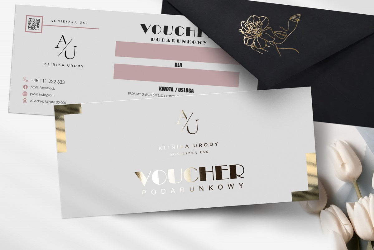 VOUCHERY PODARUNKOWE / DL / BONY / Beauty / logo złote / DL1-AH4