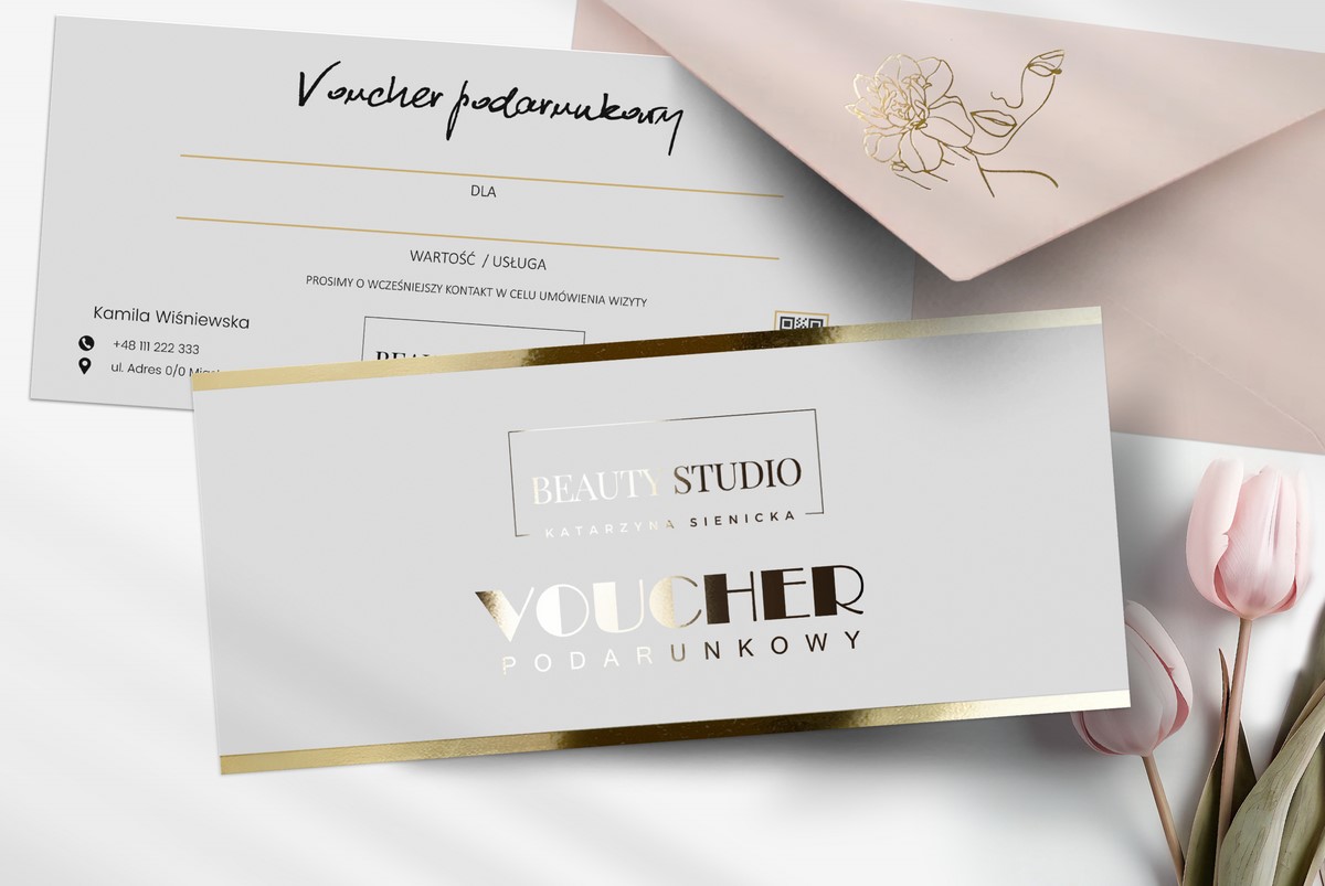 VOUCHERY PODARUNKOWE / DL / BONY / Beauty / logo złote / DL1-AH6