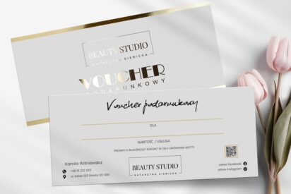 VOUCHERY PODARUNKOWE / DL / BONY / Beauty / logo złote / DL1-AH6
