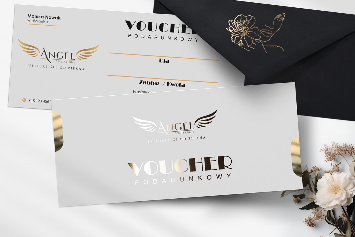 VOUCHERY PODARUNKOWE / DL / BONY / Beauty / logo złote / DL1-AH7
