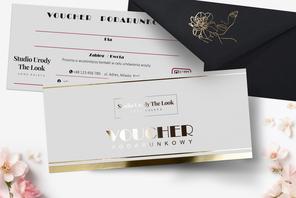 VOUCHERY PODARUNKOWE / DL / BONY / Beauty / logo złote / DL1-AH9