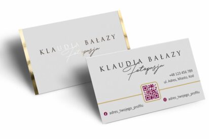 Wizytówki firmowe / Beauty / logo złote / złocone / wf1-AH5