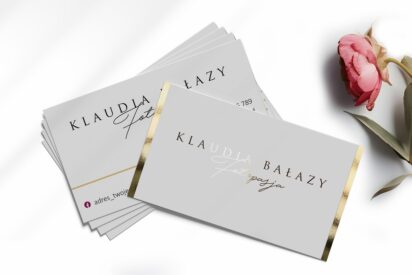 Wizytówki firmowe / Beauty / logo złote / złocone / wf1-AH5