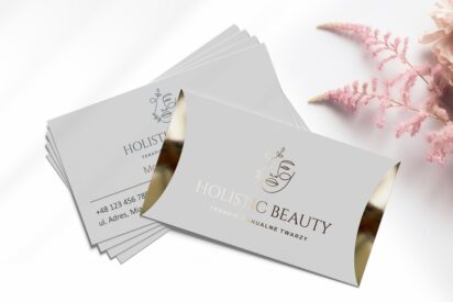 Wizytówki firmowe / Beauty / logo złote / złocone / wf1-AH8